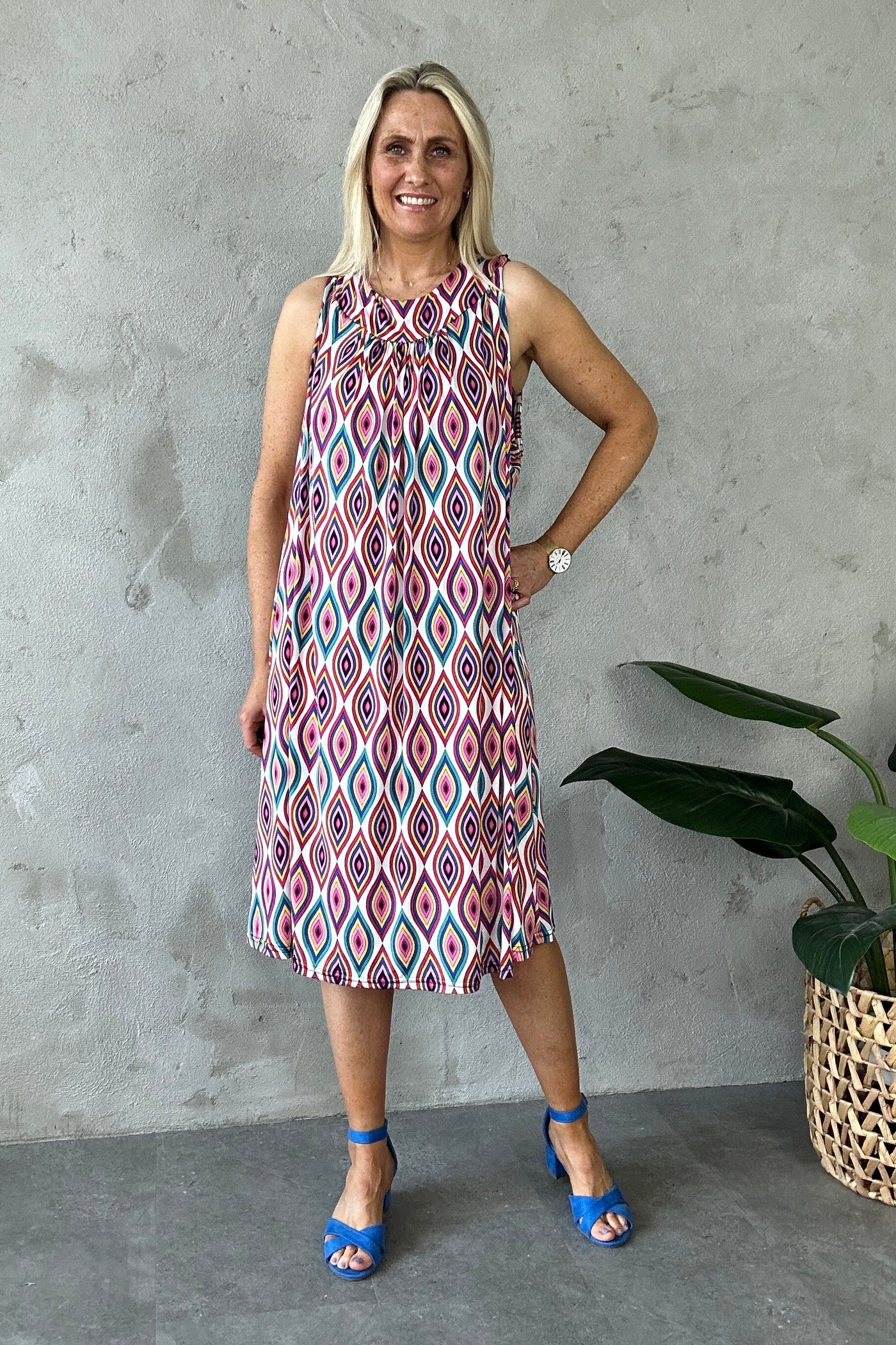 Hilde Dress Pink Graphic