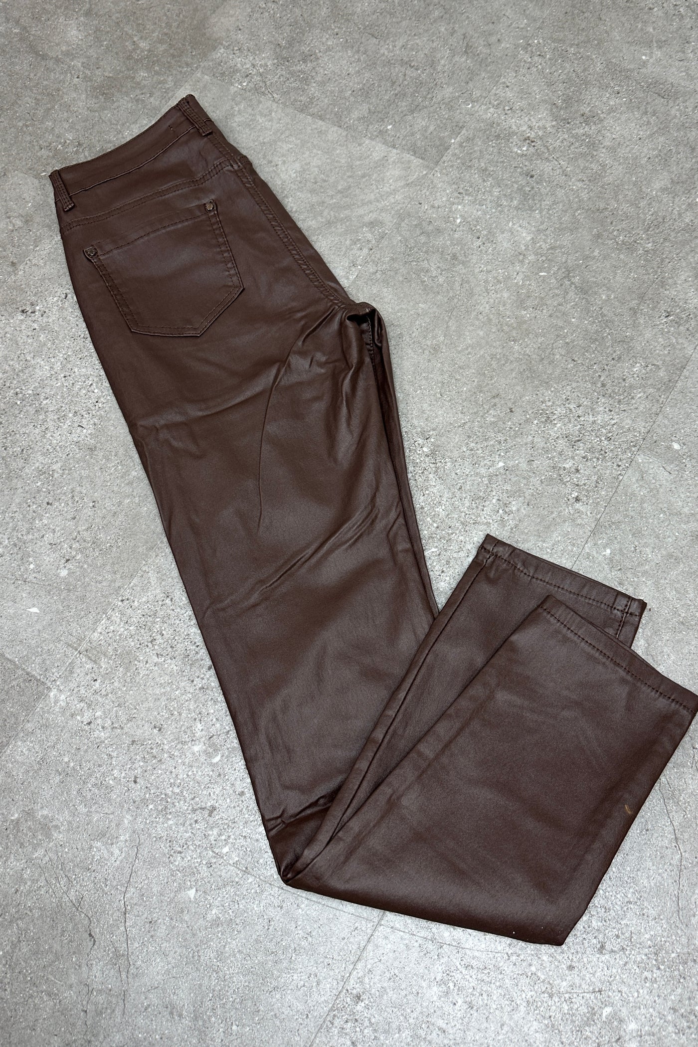 Rina Coated Jeans Brown