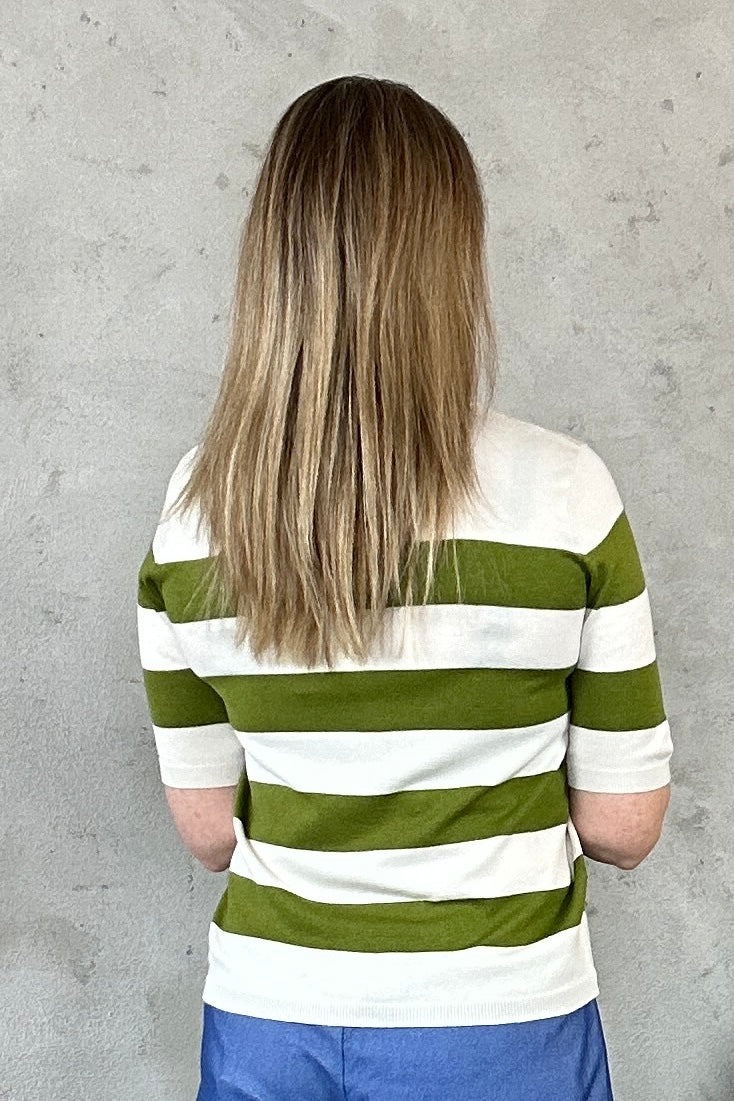 Lizza Striped Knit Green - Kaffe