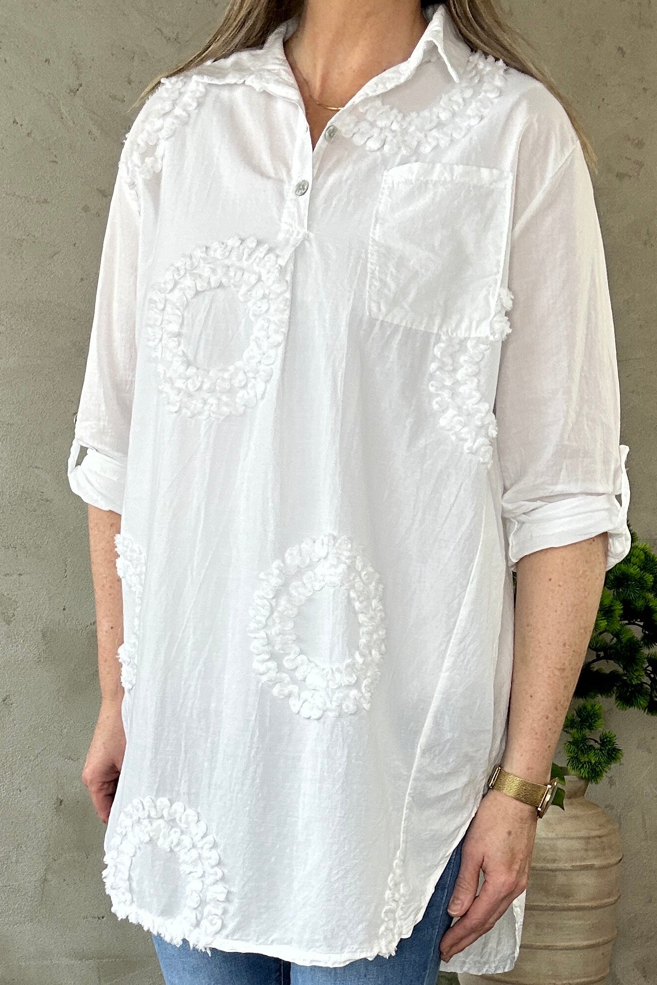 Marie Shirt Tunic White