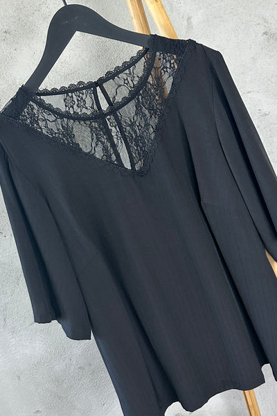 Berla Lace Blouse Black Deep - Kaffe Curve