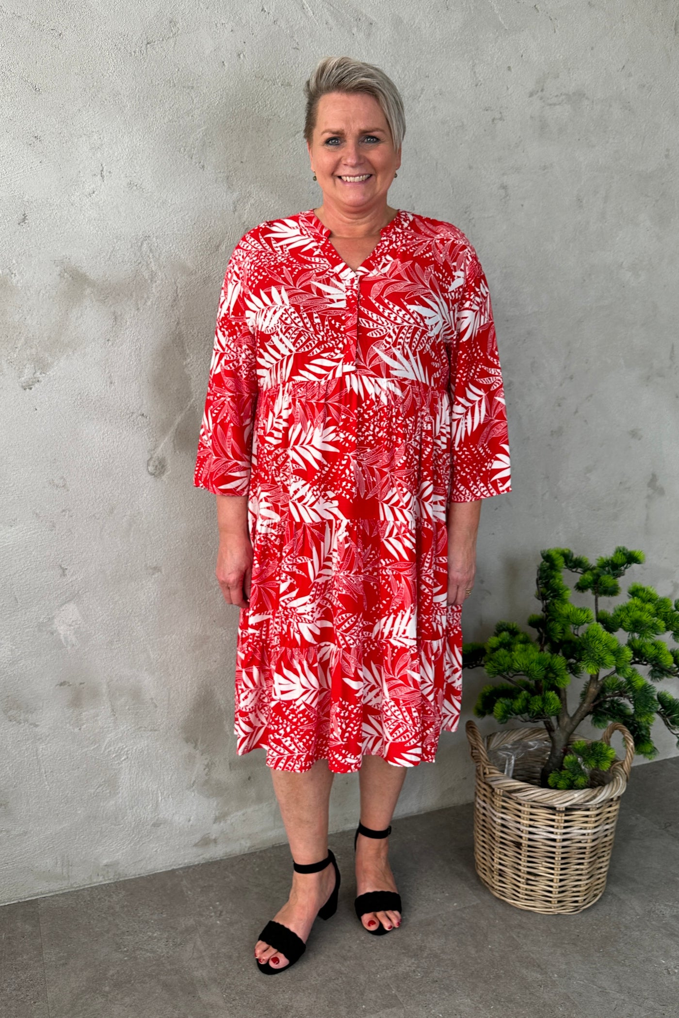 June Shirt Dress Red
